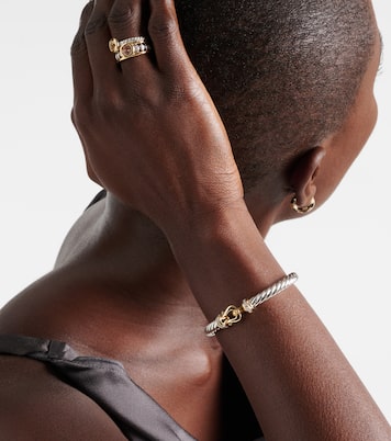 Cable Flex® Buckle sterling silver and 14kt gold bracelet with diamonds | David Yurman