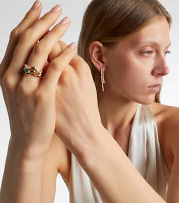 Anello in oro giallo 18kt (750/1000) con smeraldi | Shay Jewelry