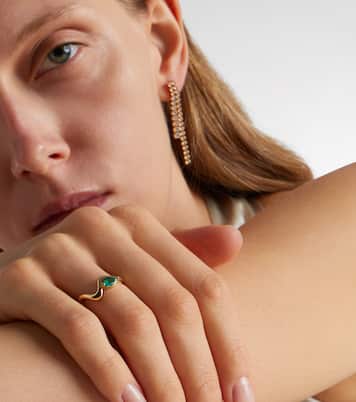 Anello in oro giallo 18kt (750/1000) con smeraldi | Shay Jewelry