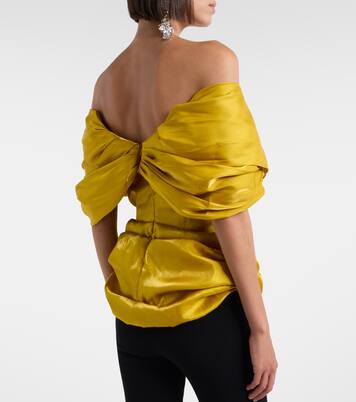 Draped off-shoulder satin top | Magda Butrym