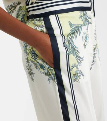 Grigore floral twill palazzo pants | Veronica Beard