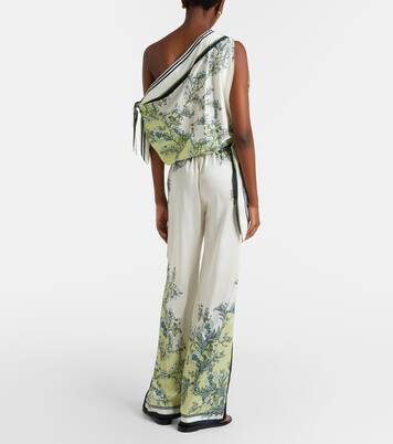 Grigore floral twill palazzo pants | Veronica Beard