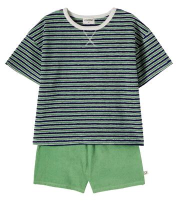 Enea and Root cotton-blend terry T-shirt and shorts set | Cozmo