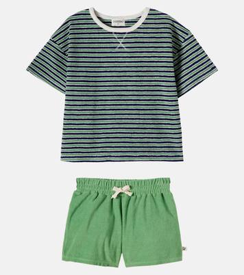 Enea and Root cotton-blend terry T-shirt and shorts set | Cozmo