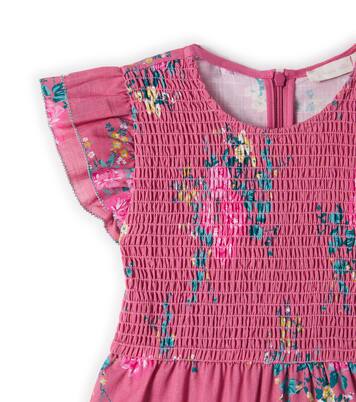 Ester floral shirred cotton dress | C'era Una Volta