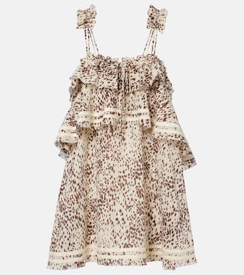Leopard-print ruffled cotton minidress | The Attico