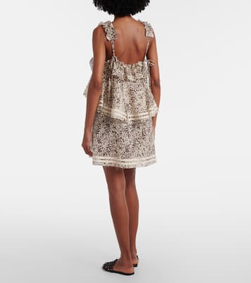 Leopard-print ruffled cotton minidress | The Attico