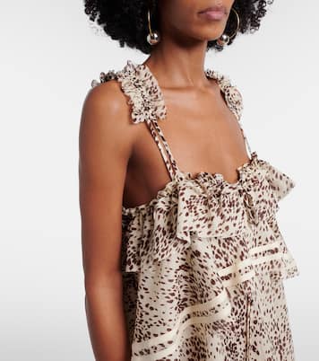 Leopard-print ruffled cotton minidress | The Attico