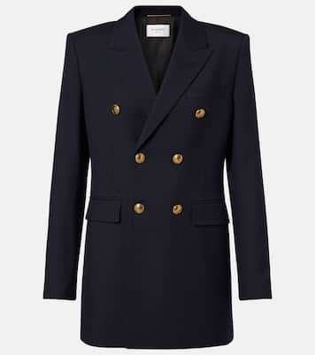 Double-breasted wool gabardine blazer | Saint Laurent