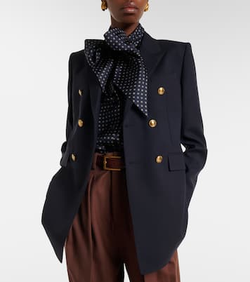 Double-breasted wool gabardine blazer | Saint Laurent