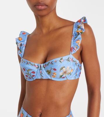 Haut de bikini Kiwi imprimé à volants | Agua by Agua Bendita