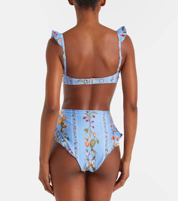 Haut de bikini Kiwi imprimé à volants | Agua by Agua Bendita