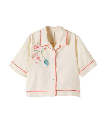 Aster embroidered cotton shirt | Zimmermann Kids