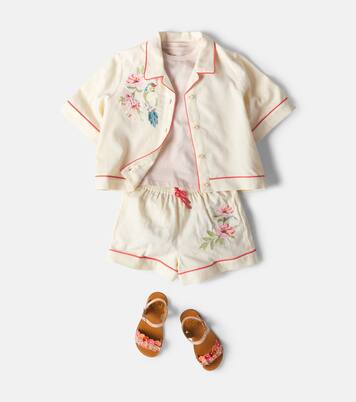 Aster embroidered cotton shirt | Zimmermann Kids