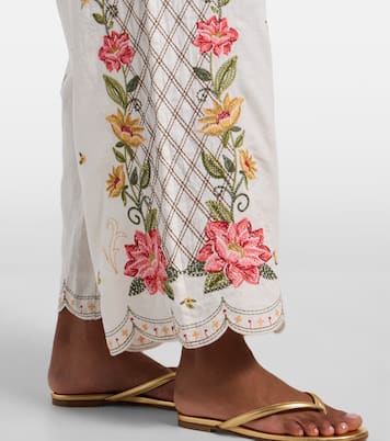 Bestickte Culottes aus einem Leinengemisch | Farm Rio