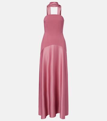 Mae satin-paneled bustier gown | Solace London