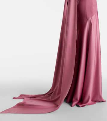 Mae satin-paneled bustier gown | Solace London