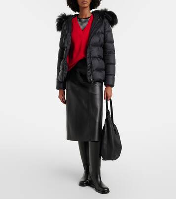 Boed shearling-trimmed down jacket | Moncler