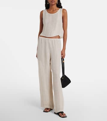 Stella sequined linen-blend wide-leg pants | Leset