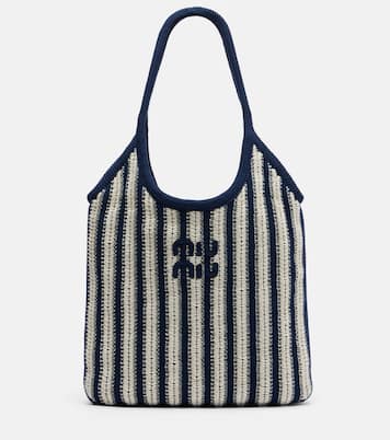 Ivy striped crochet shoulder bag | Miu Miu