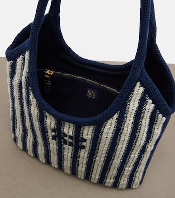 Ivy striped crochet shoulder bag | Miu Miu