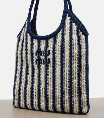 Ivy striped crochet shoulder bag | Miu Miu