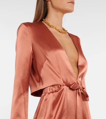 Slashed satin jacket | Galvan