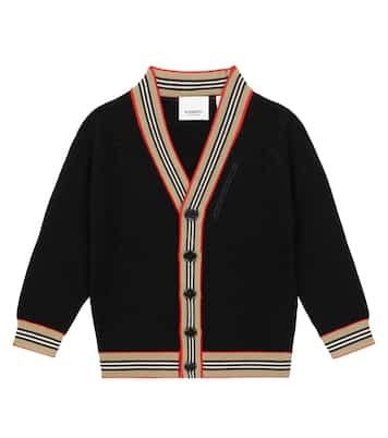 Cárdigan Icon Stripe de mezcla de lana | Burberry Kids