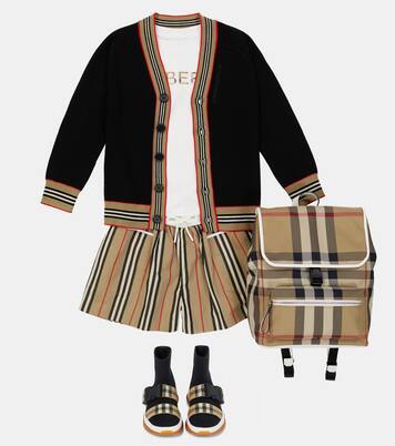 Cárdigan Icon Stripe de mezcla de lana | Burberry Kids