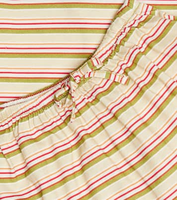 Baby Anthurium striped cotton T-shirt and shorts set | Caramel