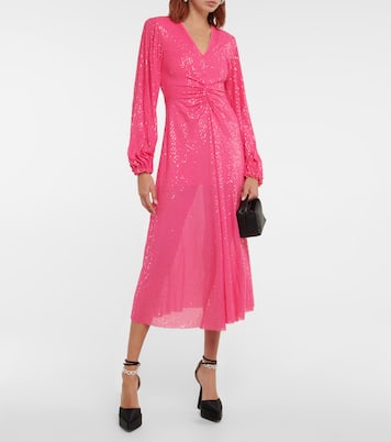 Bow Chain embellished satin platform pumps | Mach & Mach