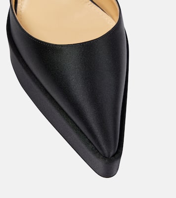 Bow Chain embellished satin platform pumps | Mach & Mach