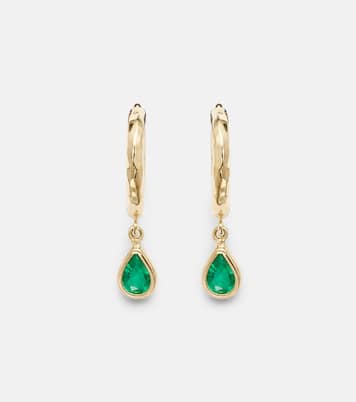 Charmed Micro Gabby 18kt gold earrings with emeralds | Octavia Elizabeth