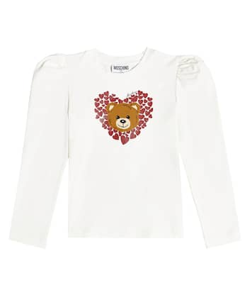 Teddy Bear cotton-blend jersey top | Moschino Kids