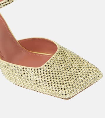 Verzierte Pumps Charlotte 95 aus Satin | Amina Muaddi