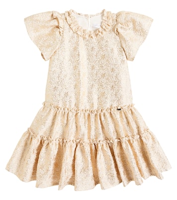 Ruffled lamé jacquard dress | Monnalisa
