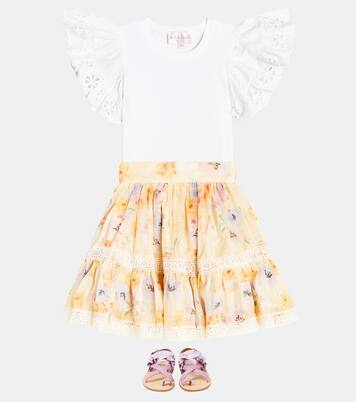 Ruffled lace-trimmed cotton shirt | Petite Amalie  