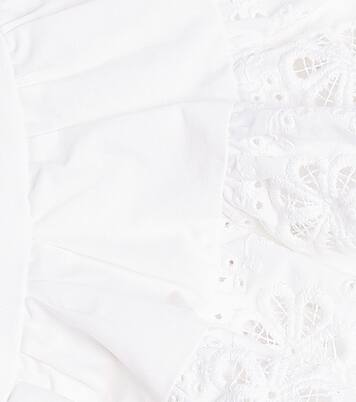 Ruffled lace-trimmed cotton shirt | Petite Amalie  