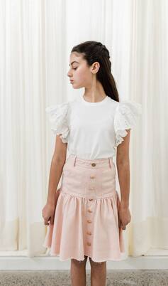 Ruffled lace-trimmed cotton shirt | Petite Amalie  