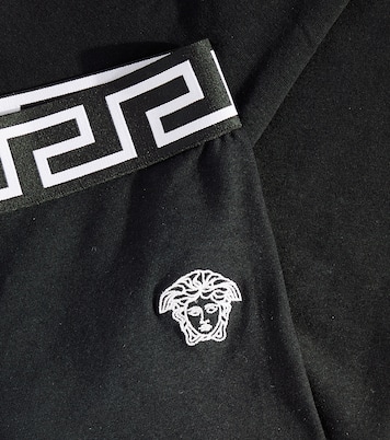 Greca cotton-blend jersey leggings | Versace Kids