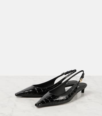 Croc-effect patent leather slingback pumps | Dolce&Gabbana