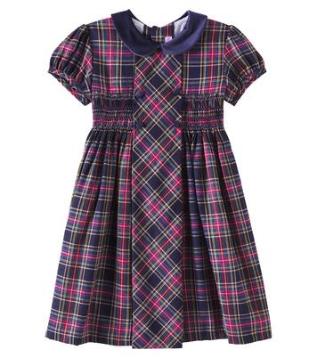 Arcadia shirred plaid cotton-blend dress | La Coqueta