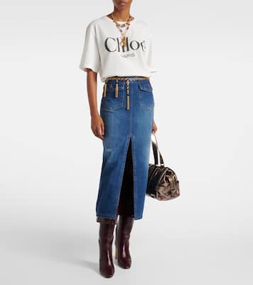 Camiseta en jersey de algodón con logo | Chloé
