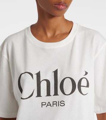 Camiseta en jersey de algodón con logo | Chloé