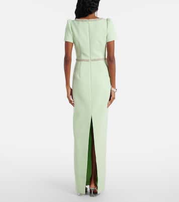 Robe longue en crêpe à ornements | Self-Portrait