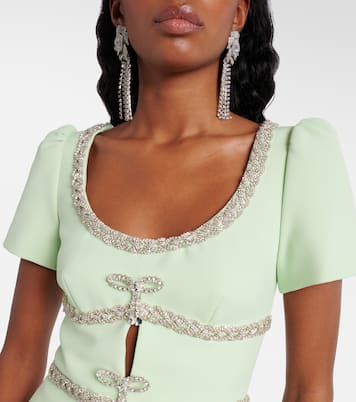 Robe longue en crêpe à ornements | Self-Portrait