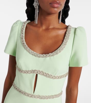 Robe longue en crêpe à ornements | Self-Portrait