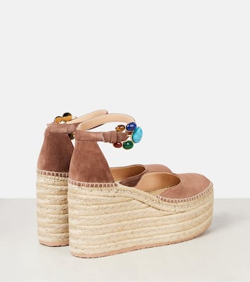 Espadrille-Wedges Shanti 100 aus Veloursleder | Gianvito Rossi