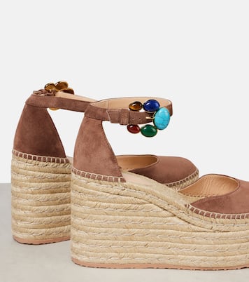 Espadrille-Wedges Shanti 100 aus Veloursleder | Gianvito Rossi
