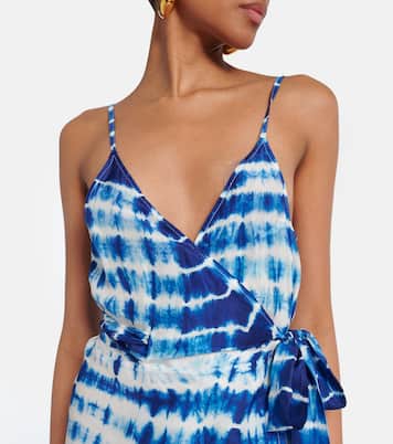 Vestido envolvente de seda tie-dye | Anna Kosturova